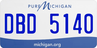MI license plate DBD5140