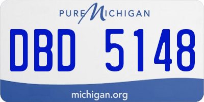 MI license plate DBD5148