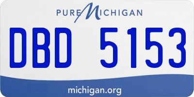 MI license plate DBD5153
