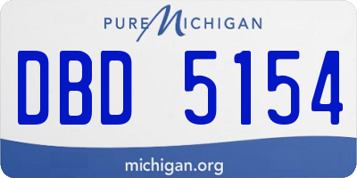 MI license plate DBD5154