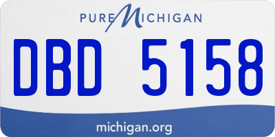MI license plate DBD5158