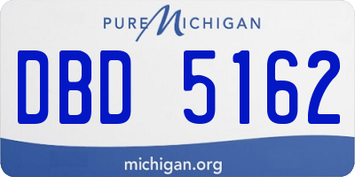 MI license plate DBD5162