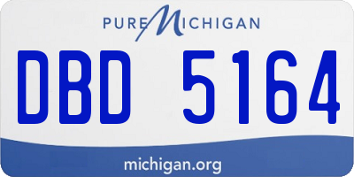 MI license plate DBD5164