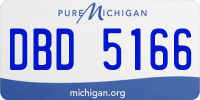 MI license plate DBD5166