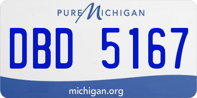 MI license plate DBD5167