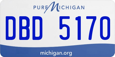 MI license plate DBD5170