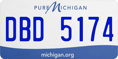 MI license plate DBD5174