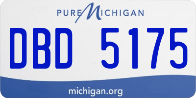 MI license plate DBD5175