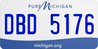 MI license plate DBD5176