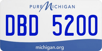 MI license plate DBD5200