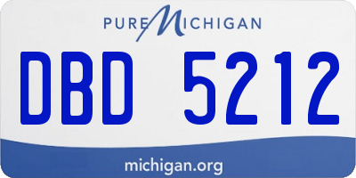 MI license plate DBD5212