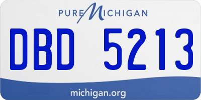 MI license plate DBD5213