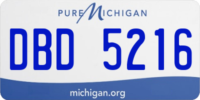 MI license plate DBD5216