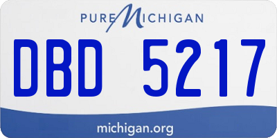 MI license plate DBD5217
