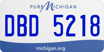 MI license plate DBD5218