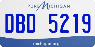 MI license plate DBD5219