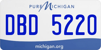 MI license plate DBD5220