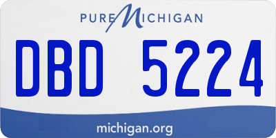 MI license plate DBD5224