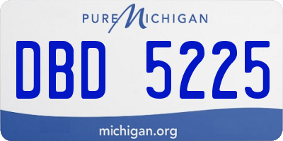 MI license plate DBD5225