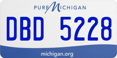 MI license plate DBD5228