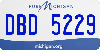 MI license plate DBD5229
