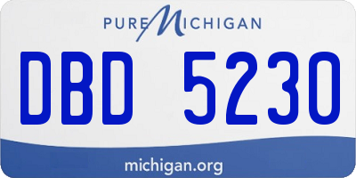 MI license plate DBD5230