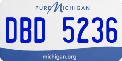 MI license plate DBD5236
