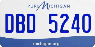 MI license plate DBD5240