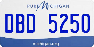 MI license plate DBD5250