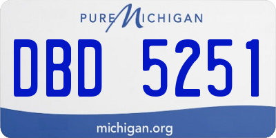 MI license plate DBD5251