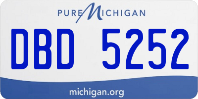 MI license plate DBD5252