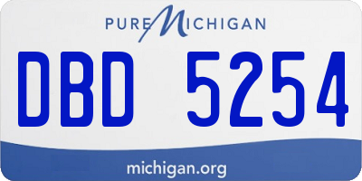 MI license plate DBD5254