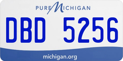 MI license plate DBD5256