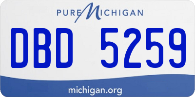 MI license plate DBD5259