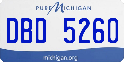 MI license plate DBD5260