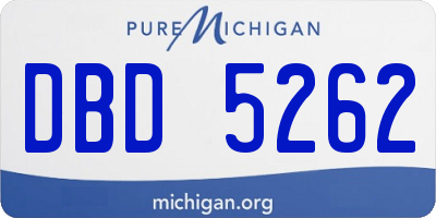 MI license plate DBD5262