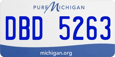MI license plate DBD5263