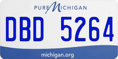 MI license plate DBD5264