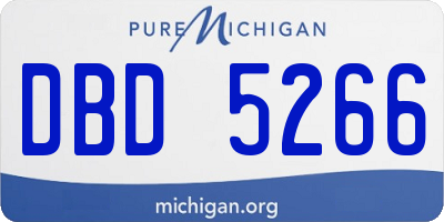MI license plate DBD5266