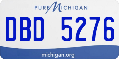 MI license plate DBD5276