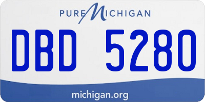 MI license plate DBD5280