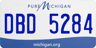 MI license plate DBD5284