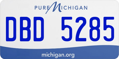 MI license plate DBD5285