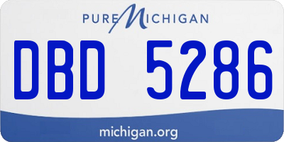MI license plate DBD5286