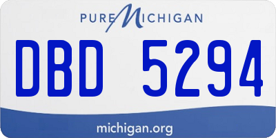 MI license plate DBD5294