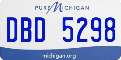 MI license plate DBD5298