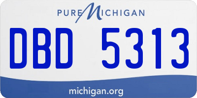 MI license plate DBD5313