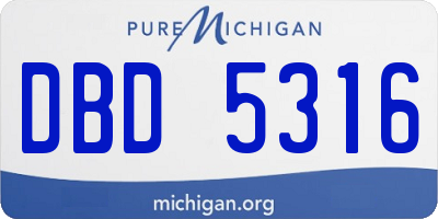 MI license plate DBD5316