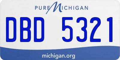 MI license plate DBD5321