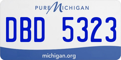 MI license plate DBD5323